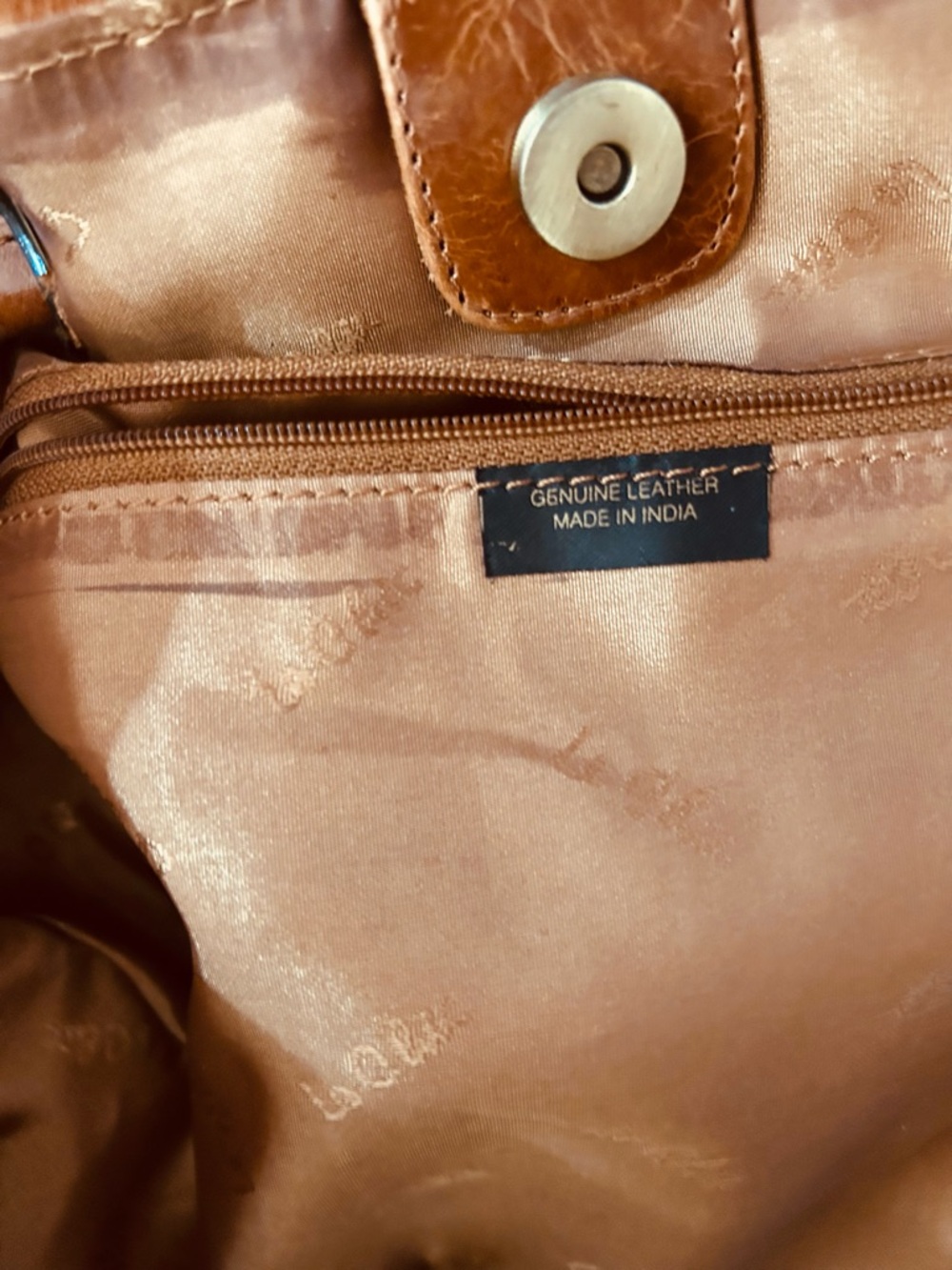 La Chic Brown Suede & Leather Shoulder Bag with Grommet Detail - Picture 7 of 10